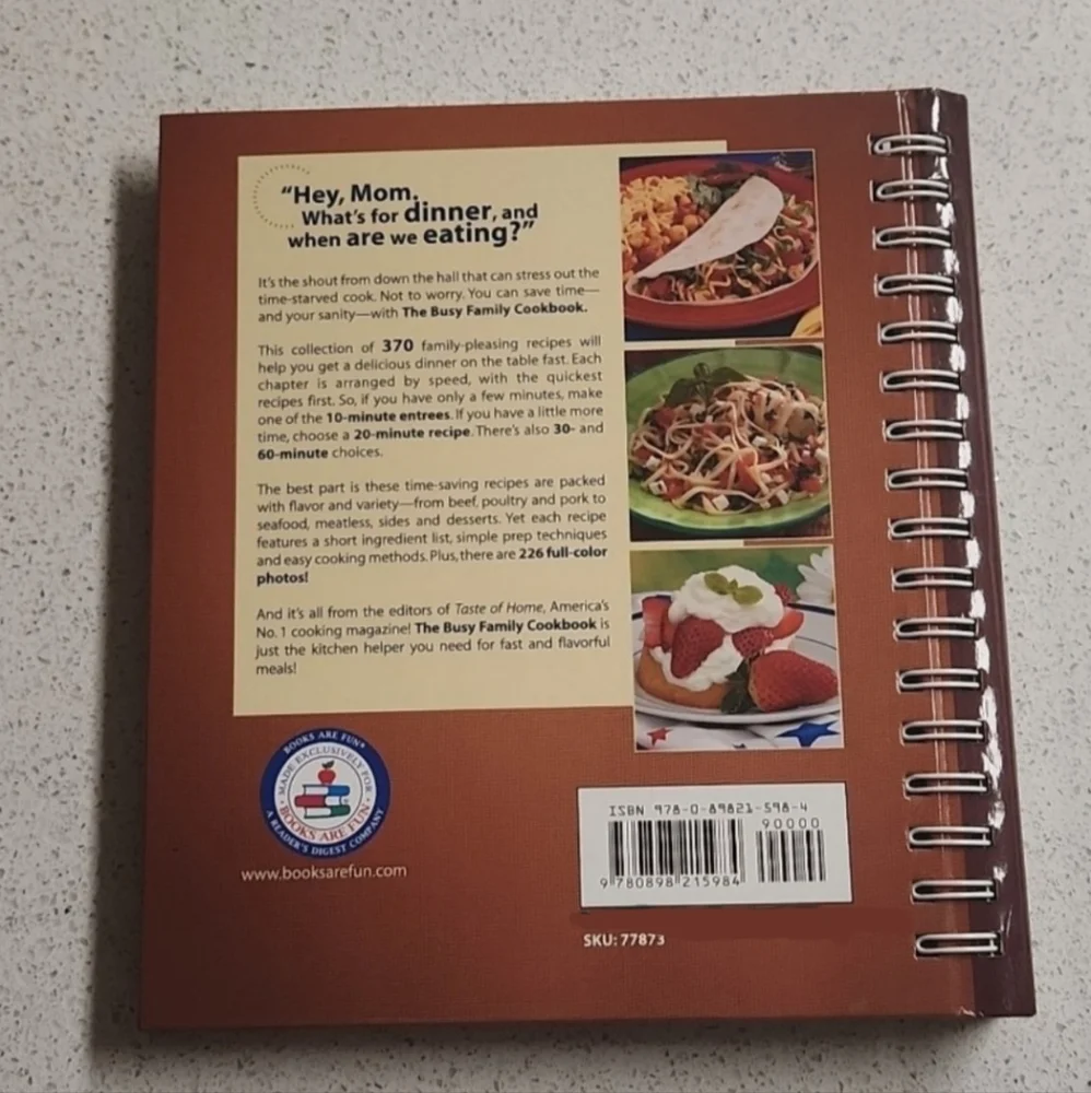 Taste of Home Brand NEW Busy Family Cookbook